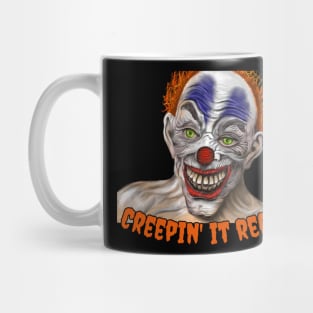 Creepin' it Real Halloween Graphic Design Scary Clown Mug